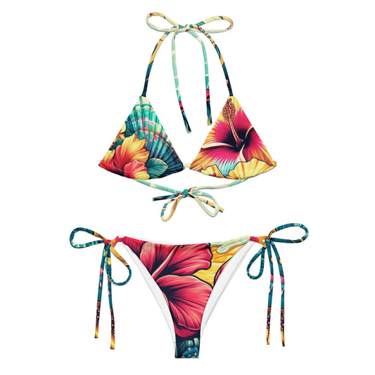 Floral Summer recycled string bikini