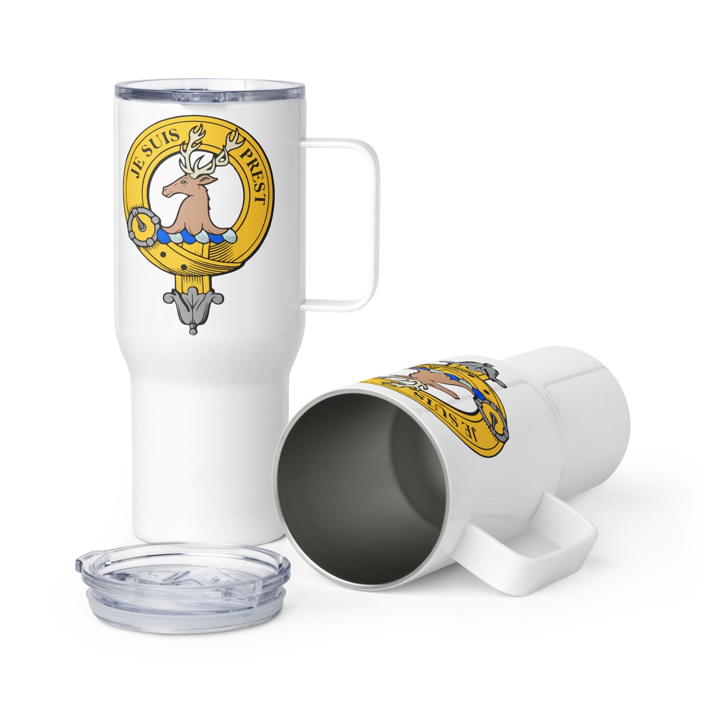 Fraser of Lovat Clan Crest Travel mug with a handle